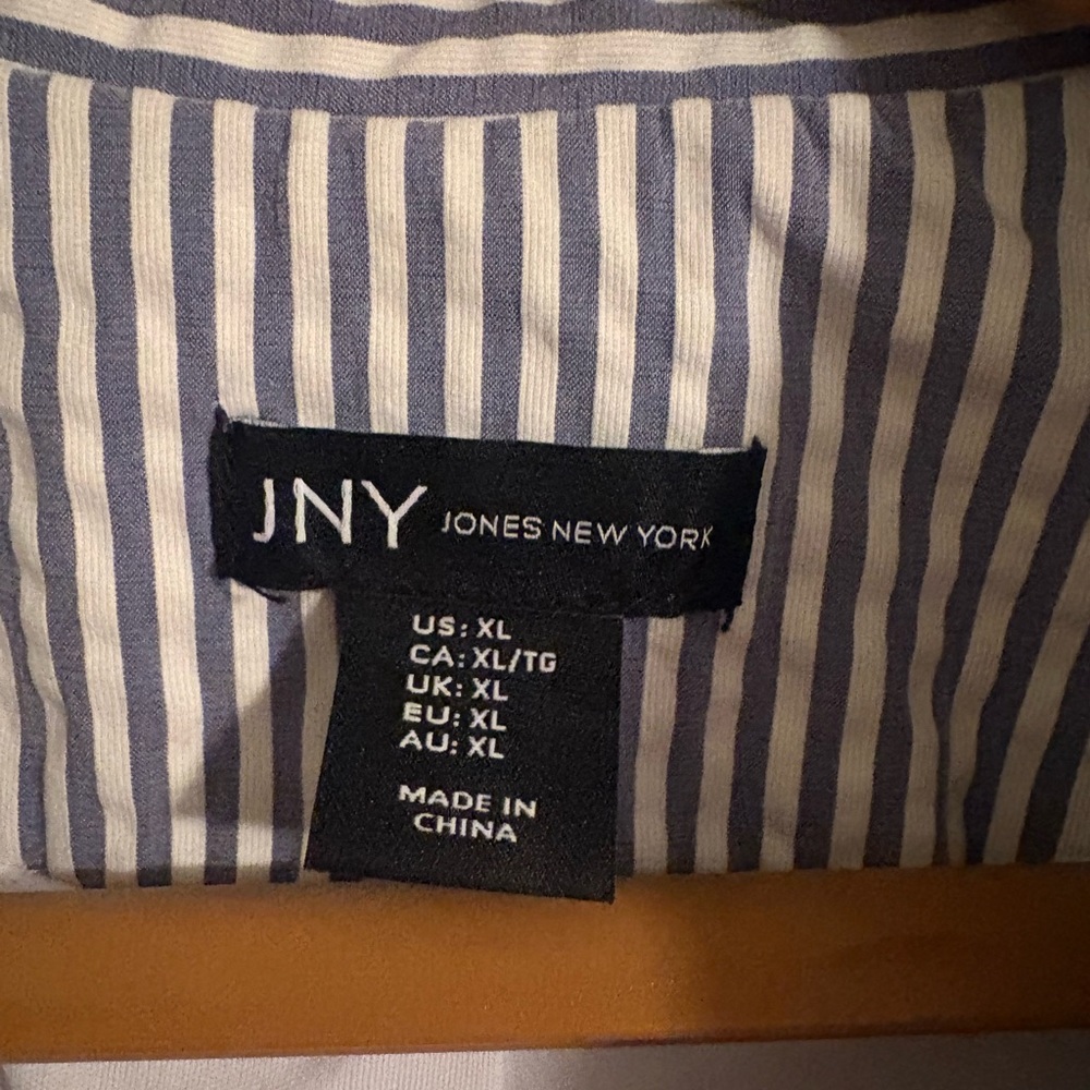 Jones New York Blue and White Striped Blazer - Picture 2 of 2